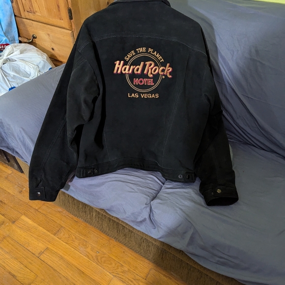 Authentic Genuine leather Las Vegas Hard Rock Cafe medium unisex coat - Picture 2 of 7